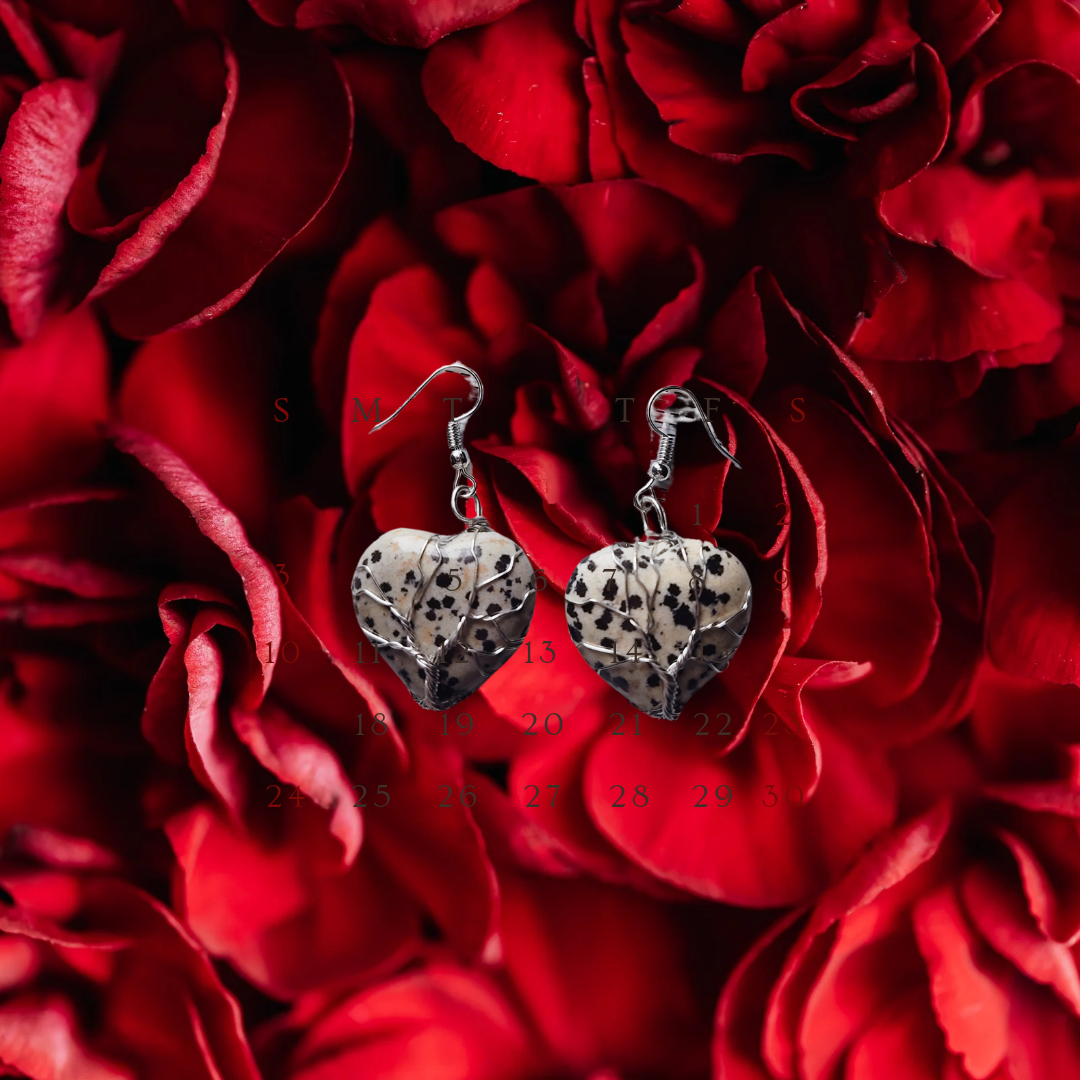 Silver Heart Shaped  wrapped Earings